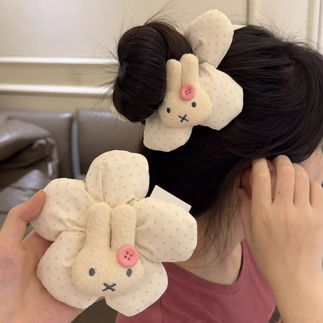 可爱卡通米菲兔发圈甜妹百搭波点花朵大肠圈超仙少女ins风发绳