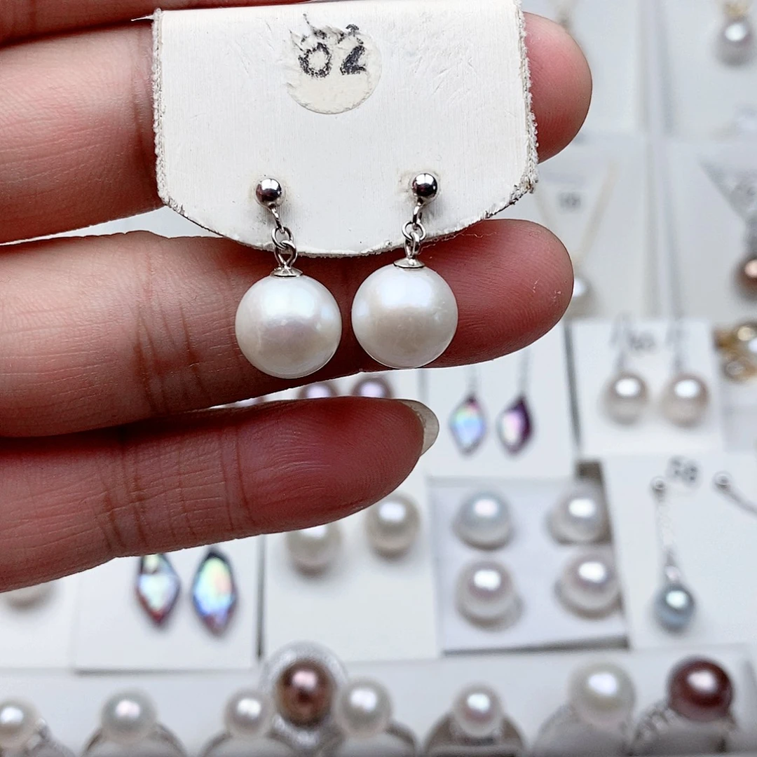 耳饰淡水珍珠银S925镶嵌
