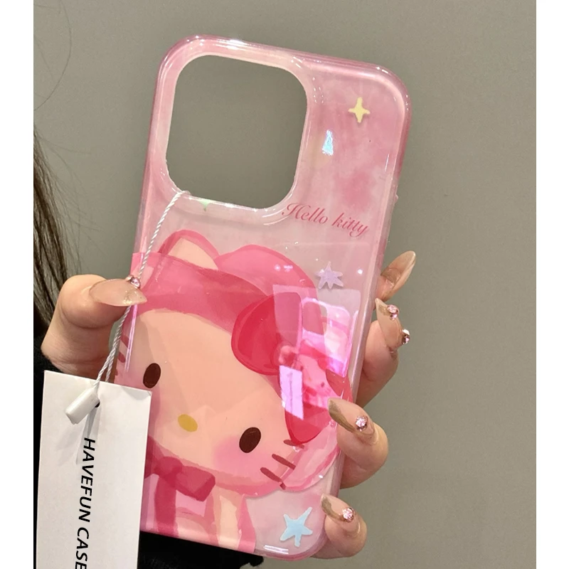 雅天立粉底晕染凯蒂适用iPhone16苹果15promax手机壳12套1314简约