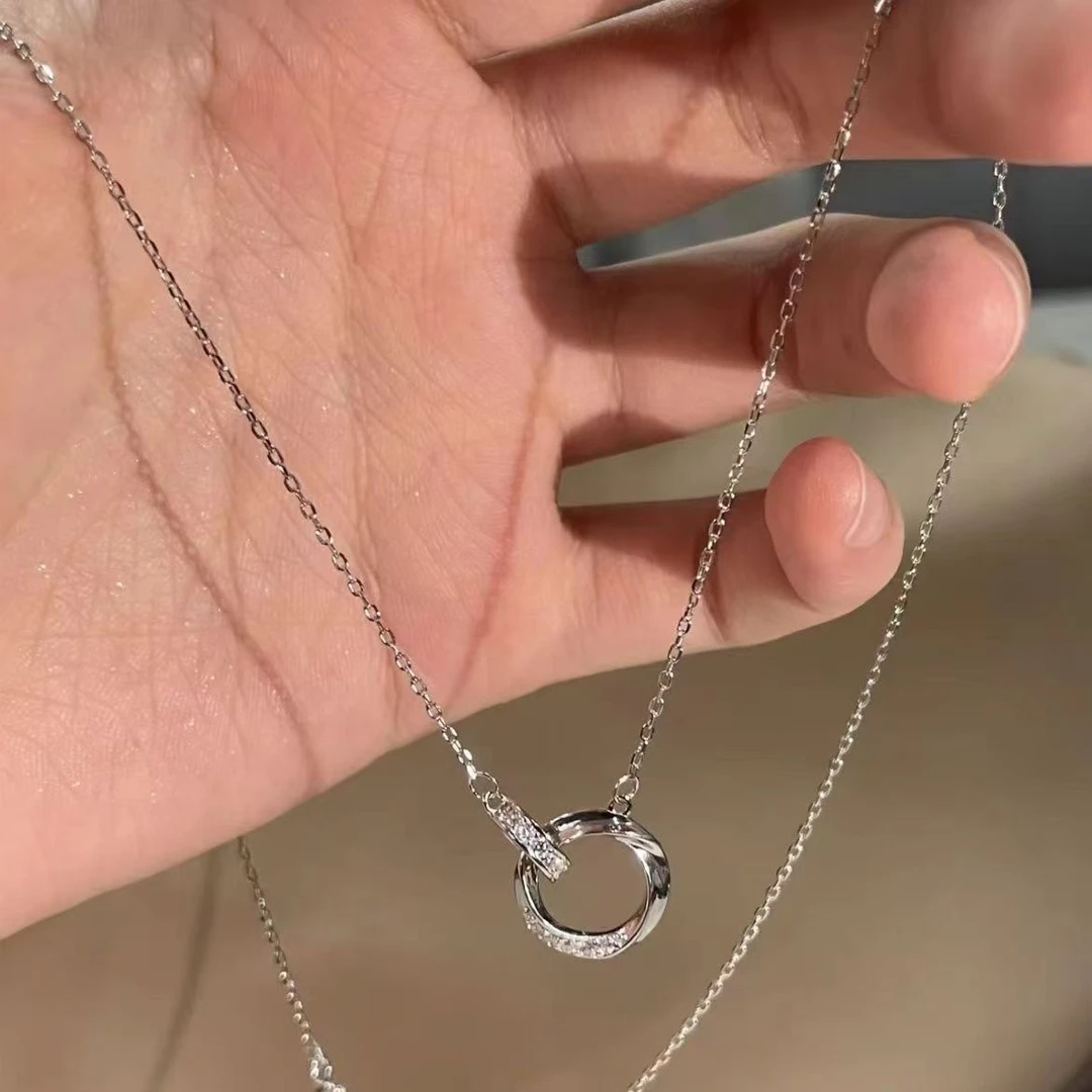 铜合金项链 莫比乌斯环项链女轻奢小众高级锁骨链生日七夕送女友