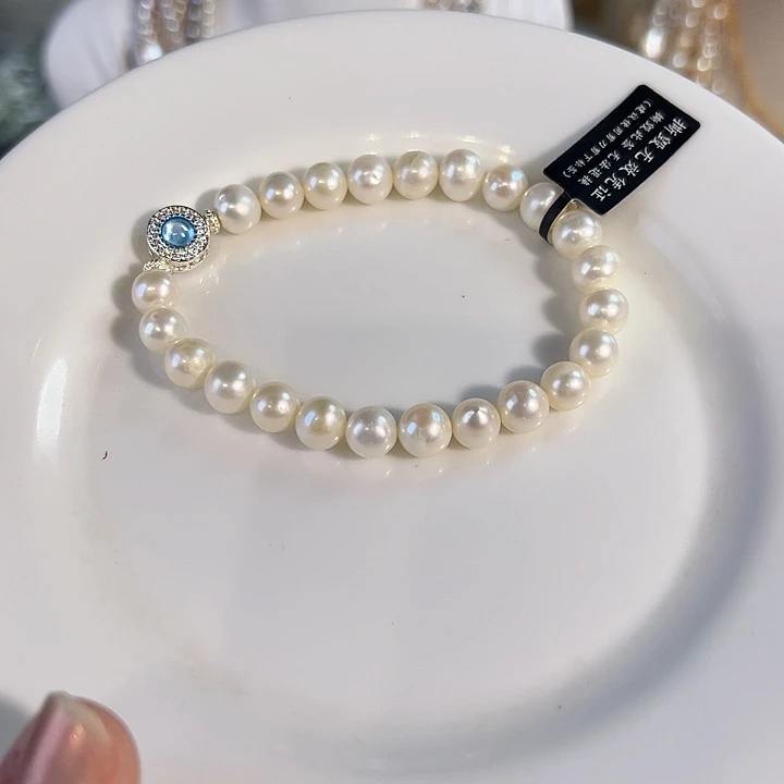 坏****银S925镶嵌淡水珍珠时尚手链设计款
