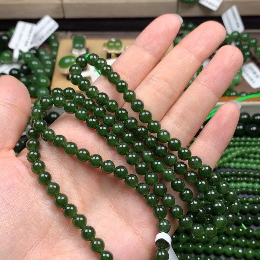 【闪购商品】颈饰未镶嵌和田玉（碧玉）6m菠菜绿捡漏