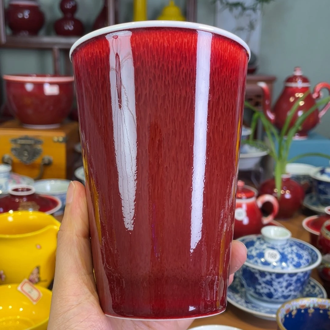 清欢雅玩原矿郎红可乐杯