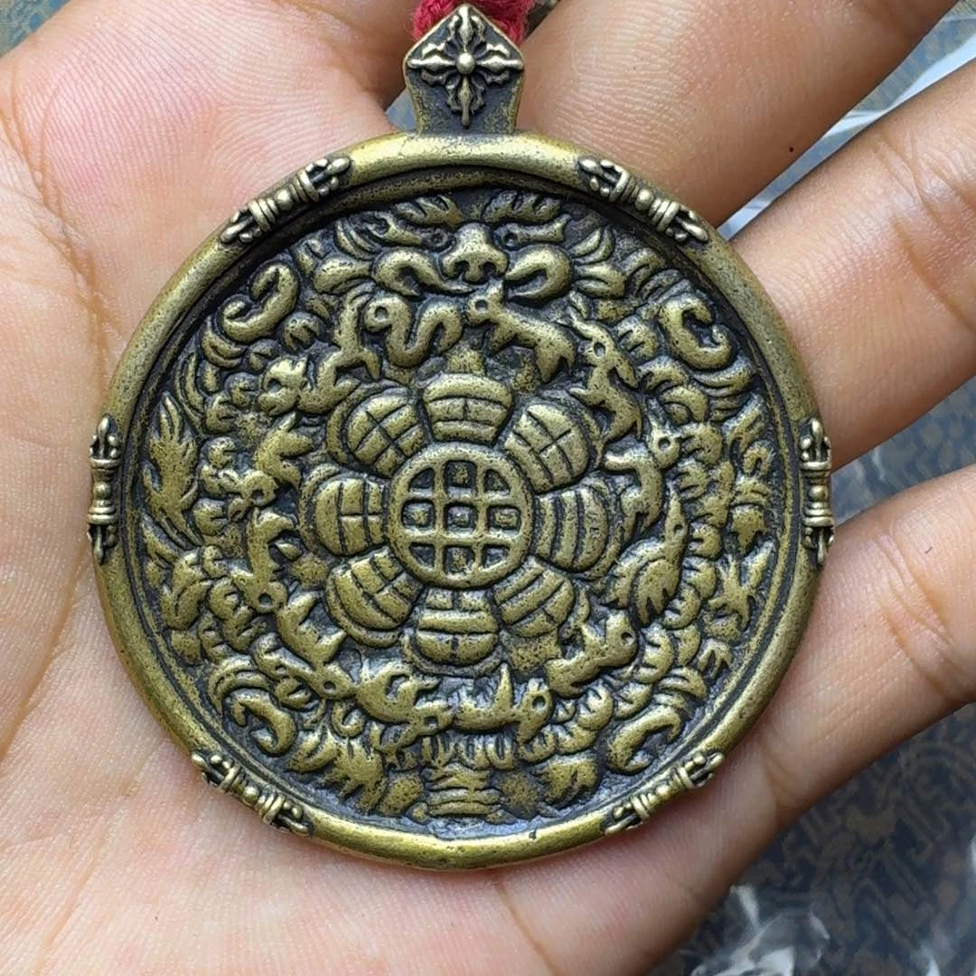 玻璃颈饰刘*藏式风格琉璃九宫格