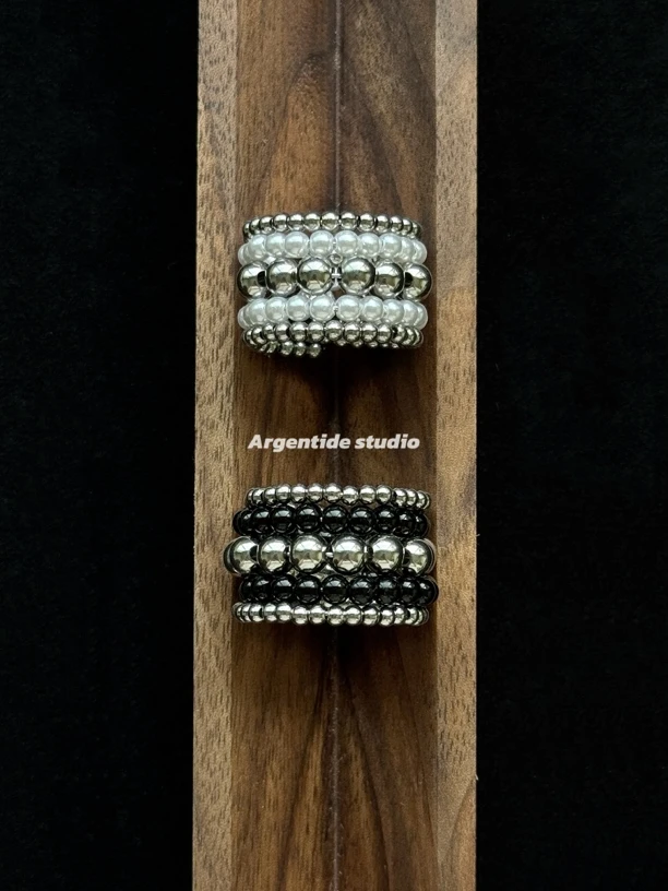 铜合金戒指 溯洄 | vintage中古风多层环绕串珠戒指重工复古