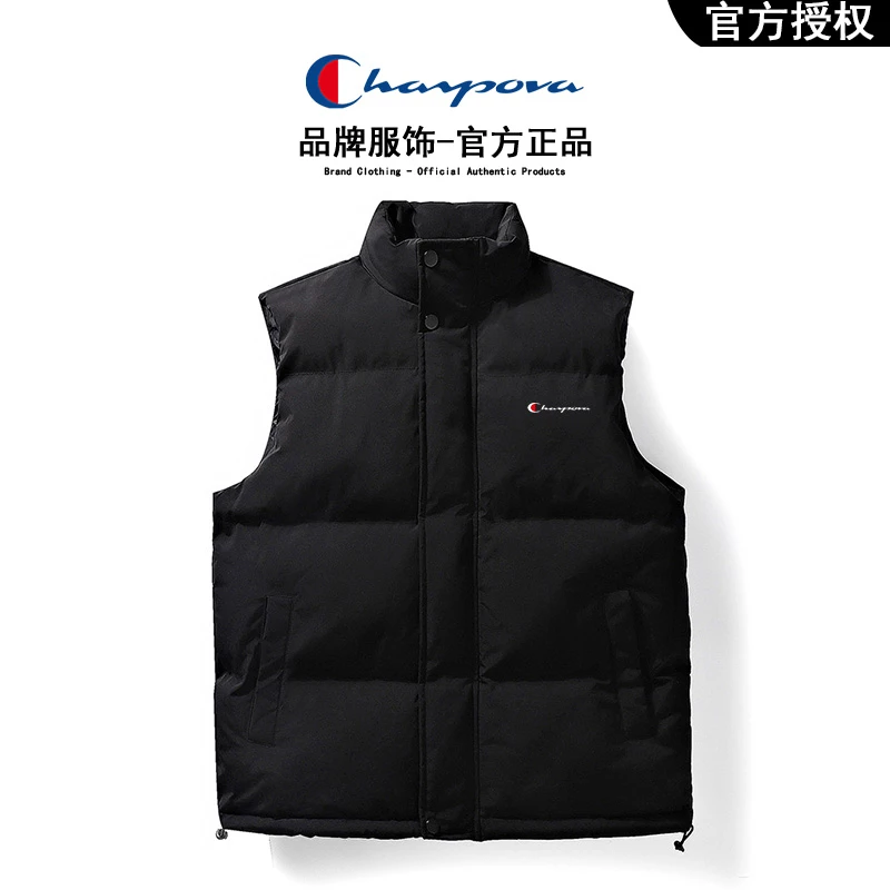 冠军犀牛系列棉马夹男日系复古宽松保暖马甲情侣潮牌立领厚款09