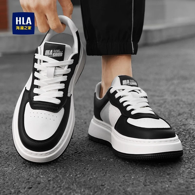 海澜之家男鞋新款春夏时尚运动小白鞋青少年潮流百搭休闲黑白板鞋