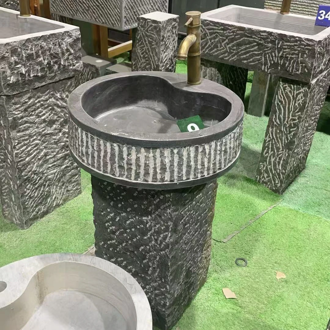 老石槽石头台盆户外庭院可用作洗手池或墩布池