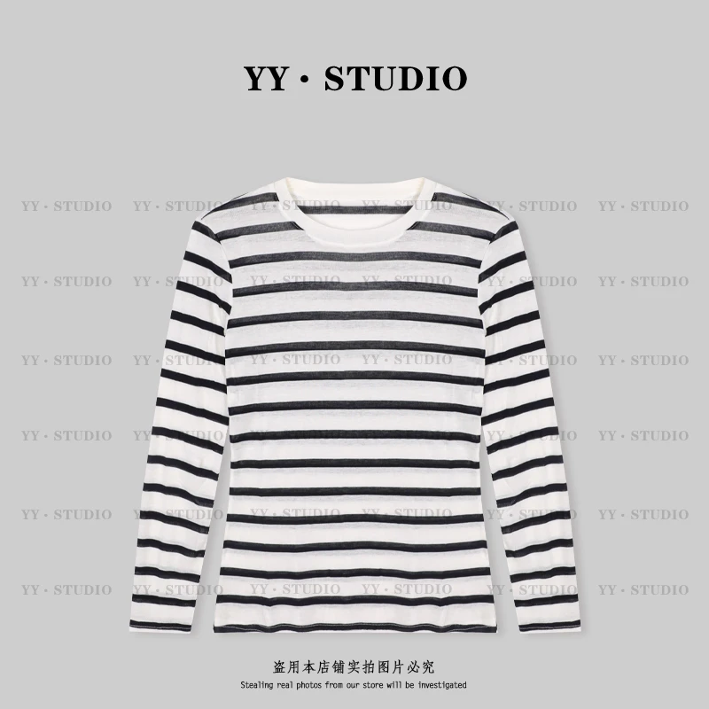 【YANYAN】夏季新款圆领条纹长袖T恤YY-2429