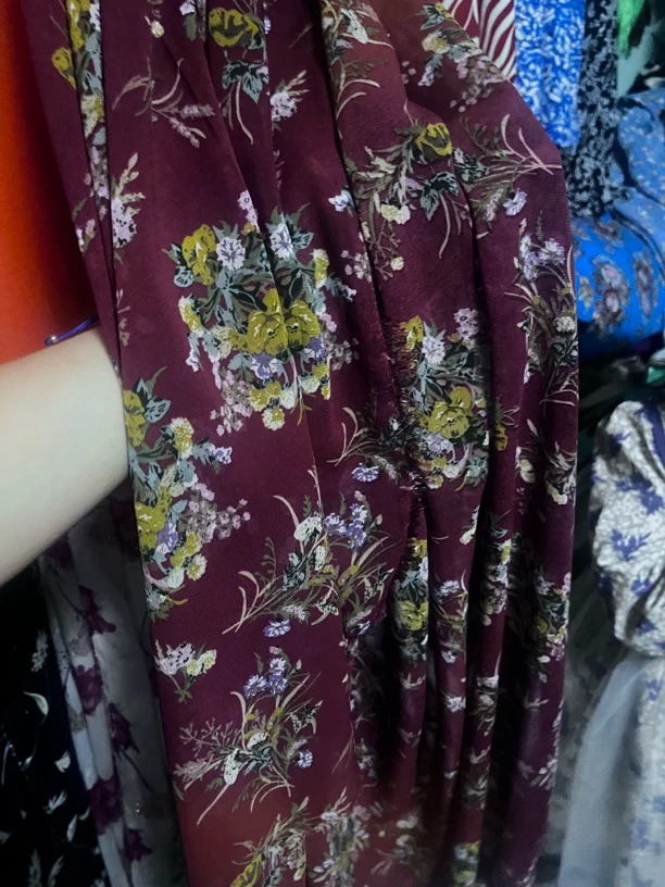 乔其纱100%桑蚕丝宽幅布料飘逸有垂感微透适合做衬衣连衣裙