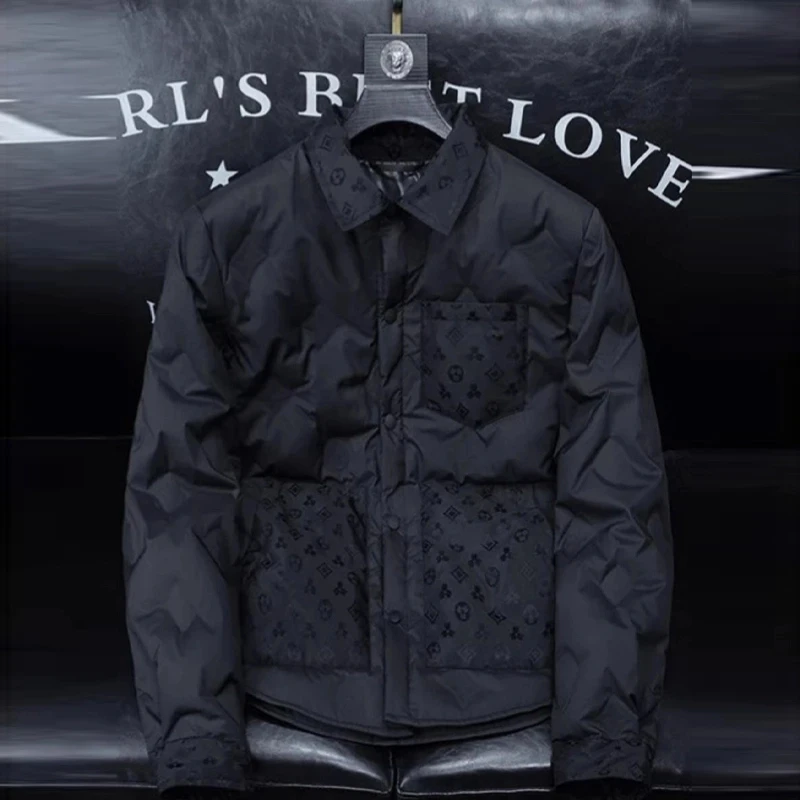 男士棉服上衣冬季保暖加厚新款潮牌百搭翻领长袖时尚潮流休闲外套