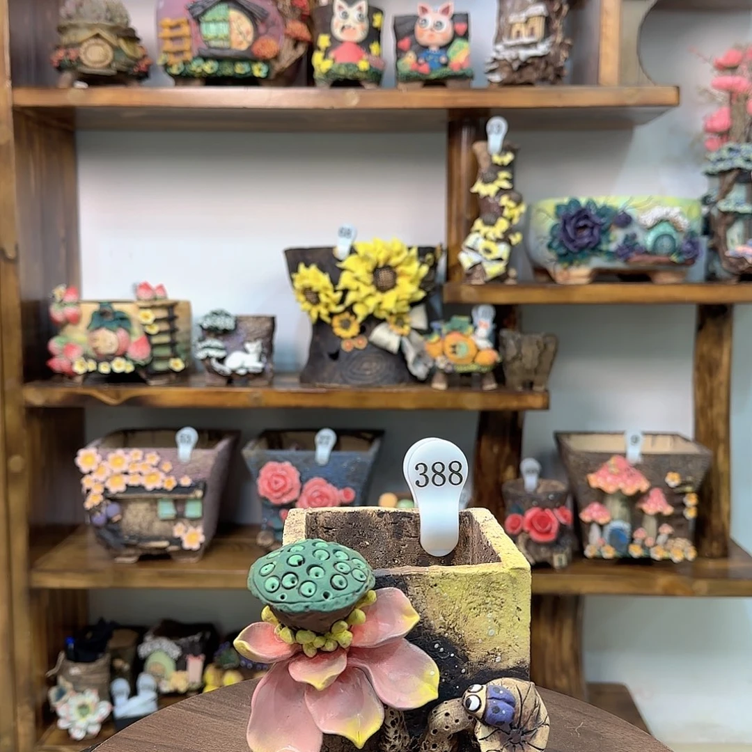 小***丹本墨花器麦饭石花盆