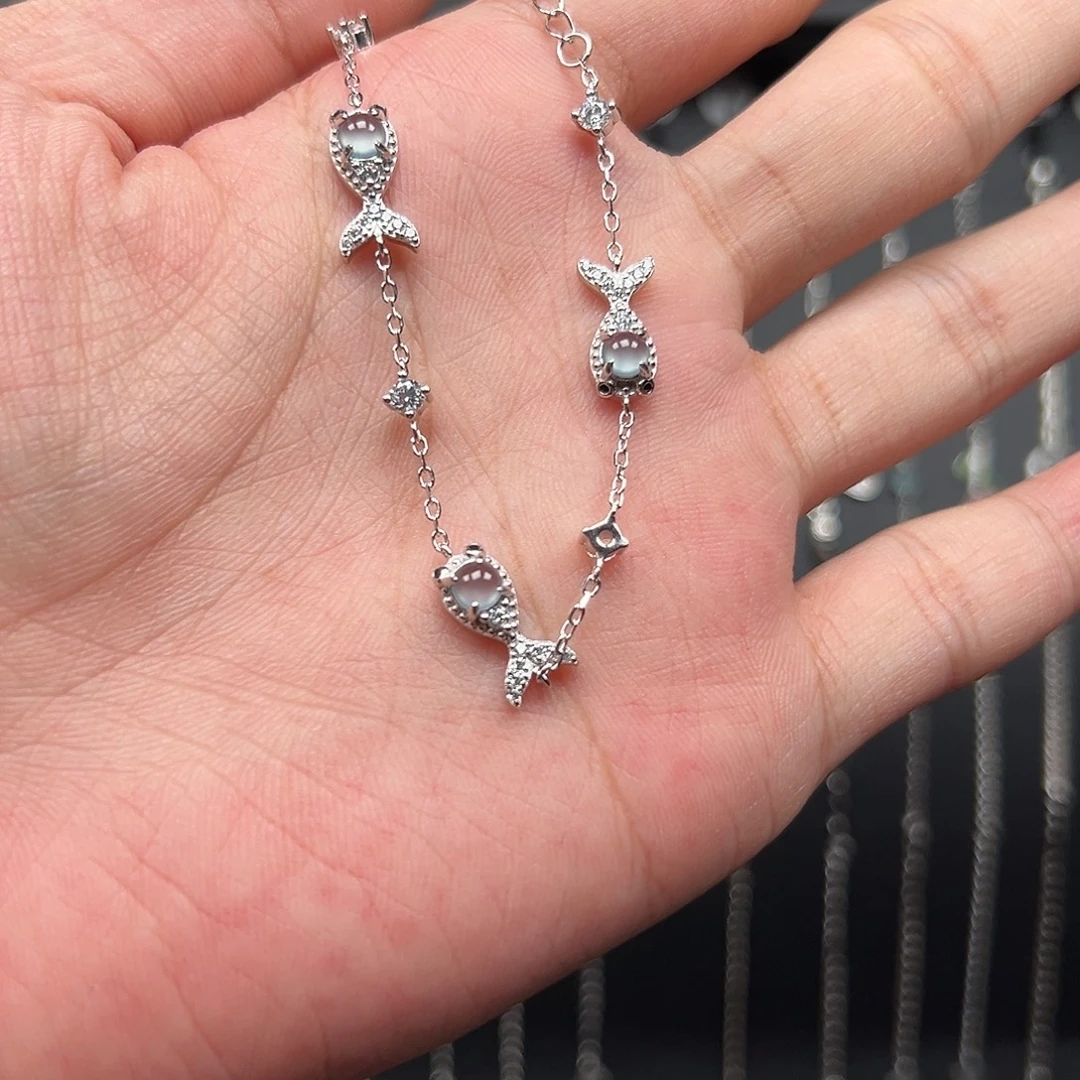 翡翠银S925镶嵌手链