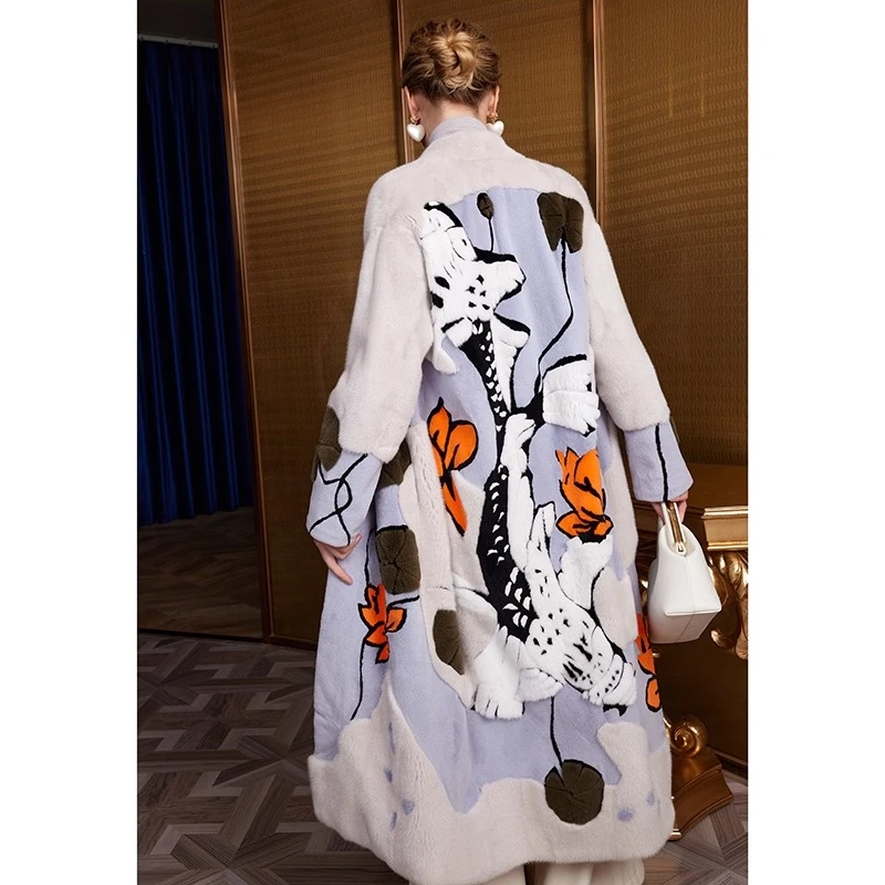 【古雅灵秀】2025冬季新水貂皮草外套女年轻款S23467