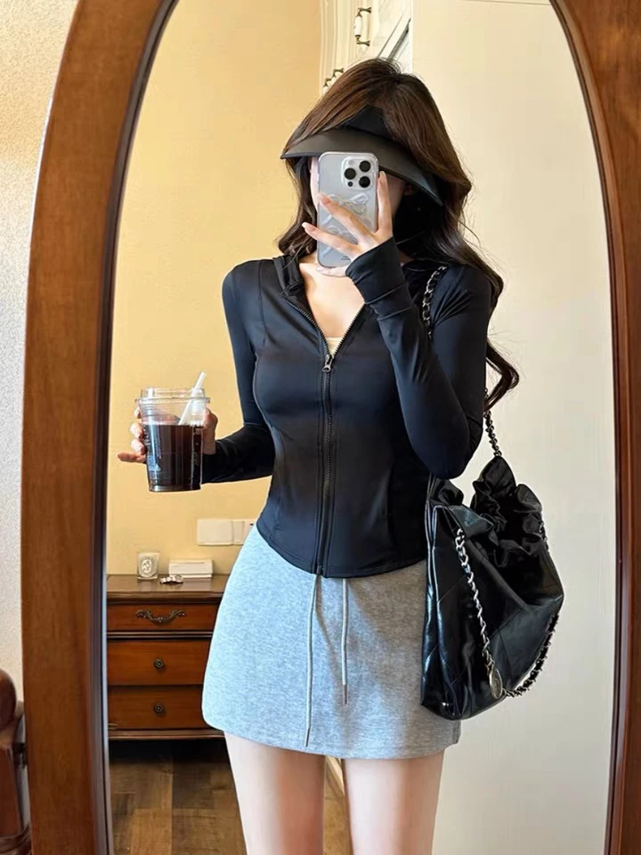 立领连帽修身冰丝凉感UPF50+防晒衣女夏季薄款防紫外线外套修身款