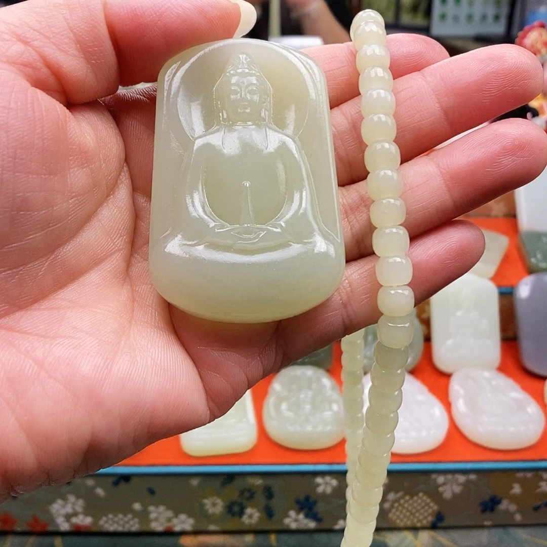 颈饰未镶嵌和田玉观音