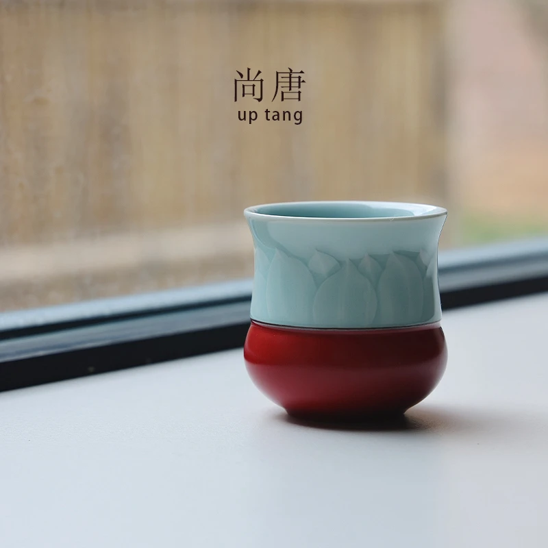 尚唐青瓷故宫红双釉谷音闻香杯