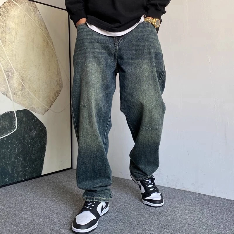 秋冬大码爆款2025新款牛仔裤男士百搭宽松复古直筒美式男裤