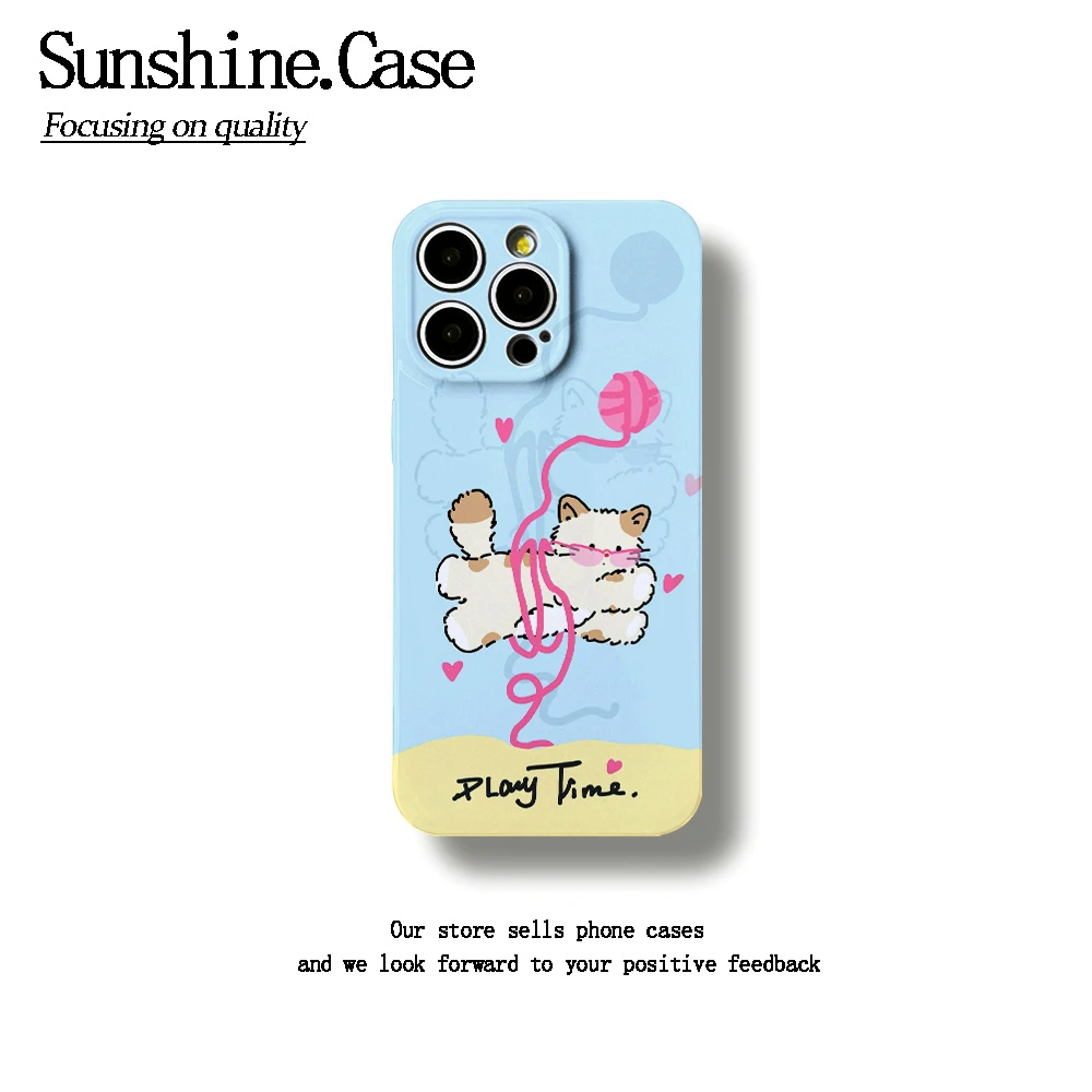 毛线猫咪菲林软壳适用苹果oppo华为vivo小米荣耀创意手机壳防摔