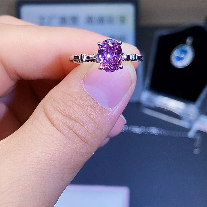 戒指银S925镶嵌碧玺