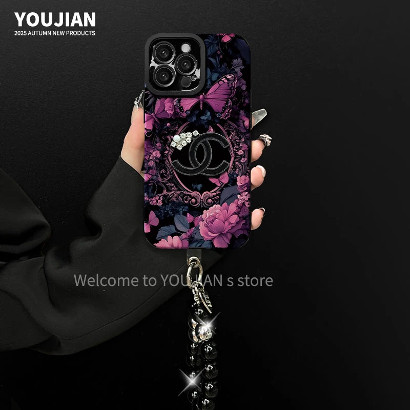 适用【苹果/oppo/华为/vivo/小米】潮牌花花蝴蝶网红防摔手机壳女款