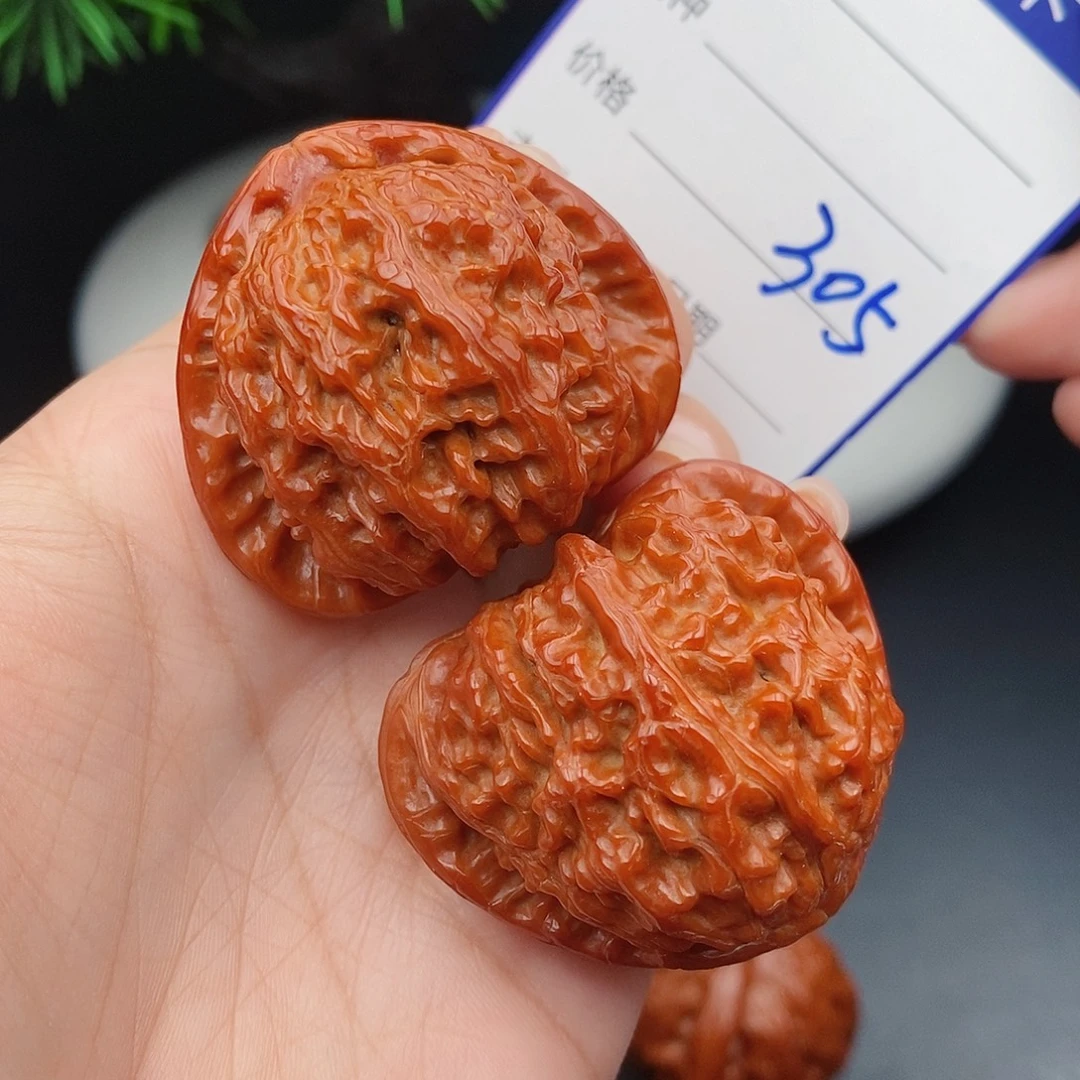把件文玩核桃43三角白305