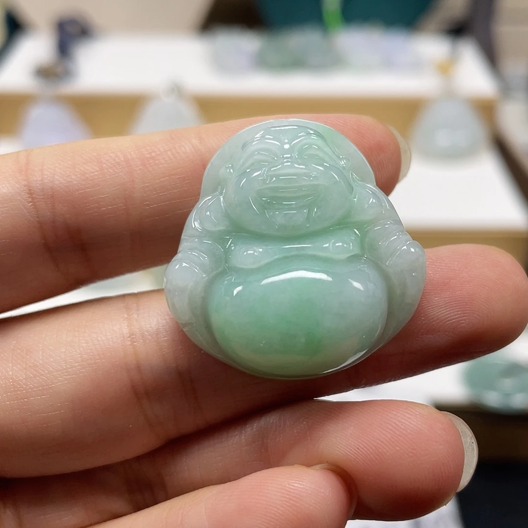 翡翠未镶嵌颈饰天然翡翠佛公吊坠一件16号