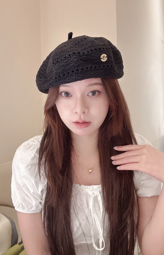 2025新款复古镂空贝雷帽女春夏季透气显脸小画家帽大头围百搭帽子