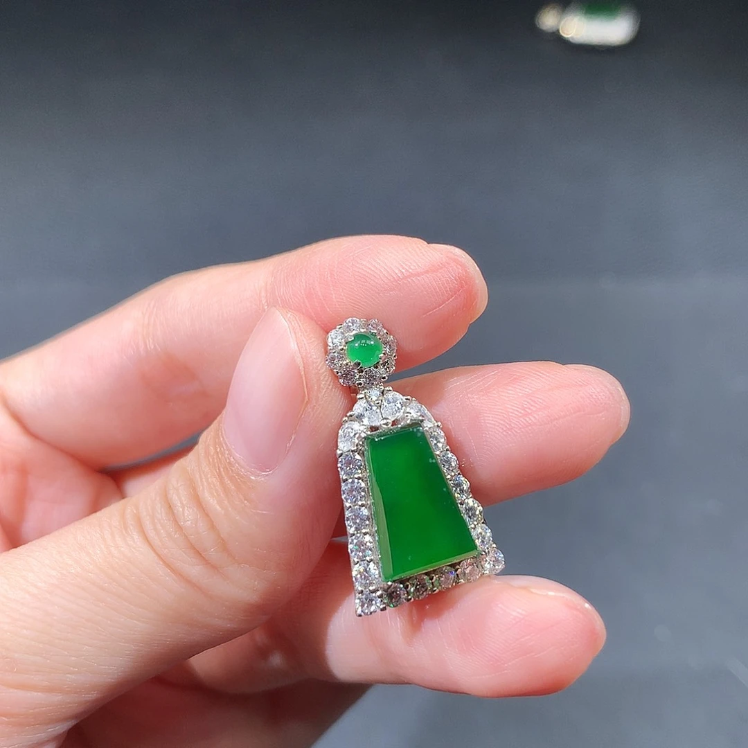 银S925镶嵌戒指翡翠翡翠