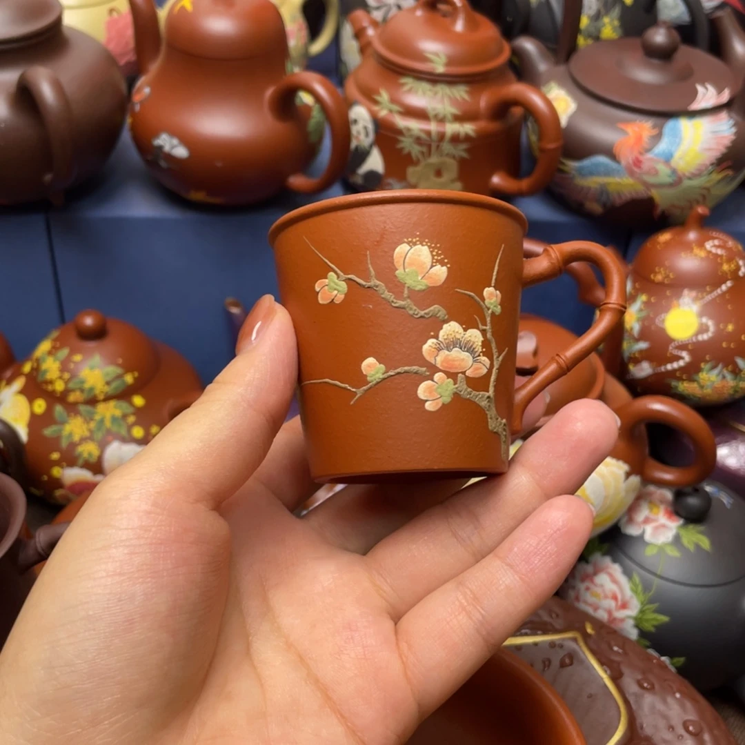 茶杯红泥紫砂主人杯80cc