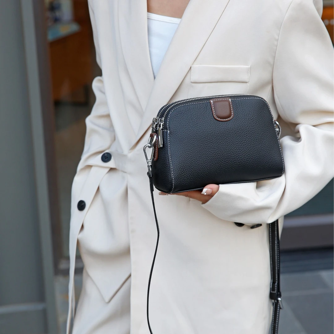 6388/黑色BusiDanli高端定制斜挎包气质轻奢真皮