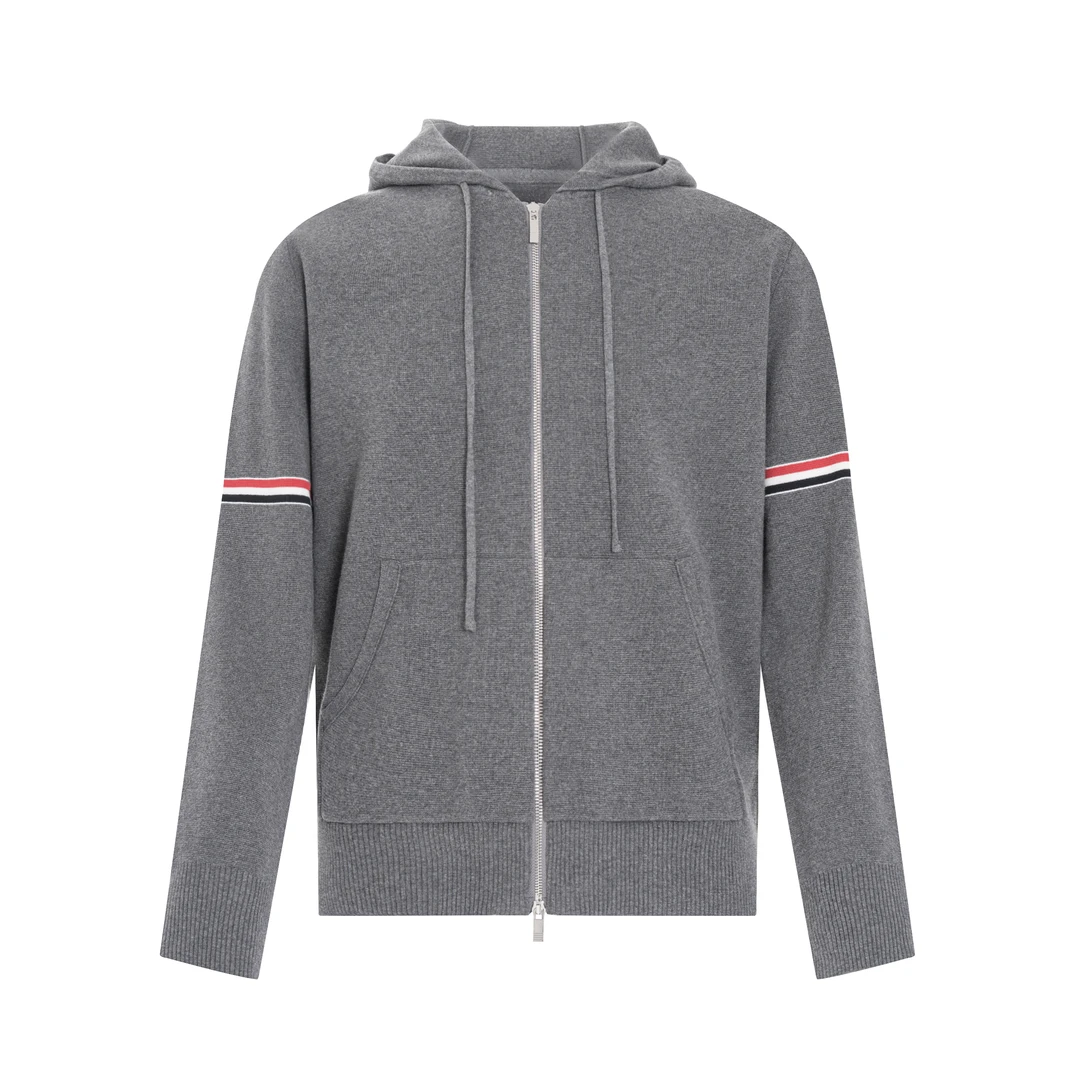 成熟痞帅男装2024设计师款撞色条纹开衫针织夹克外套男SM11709