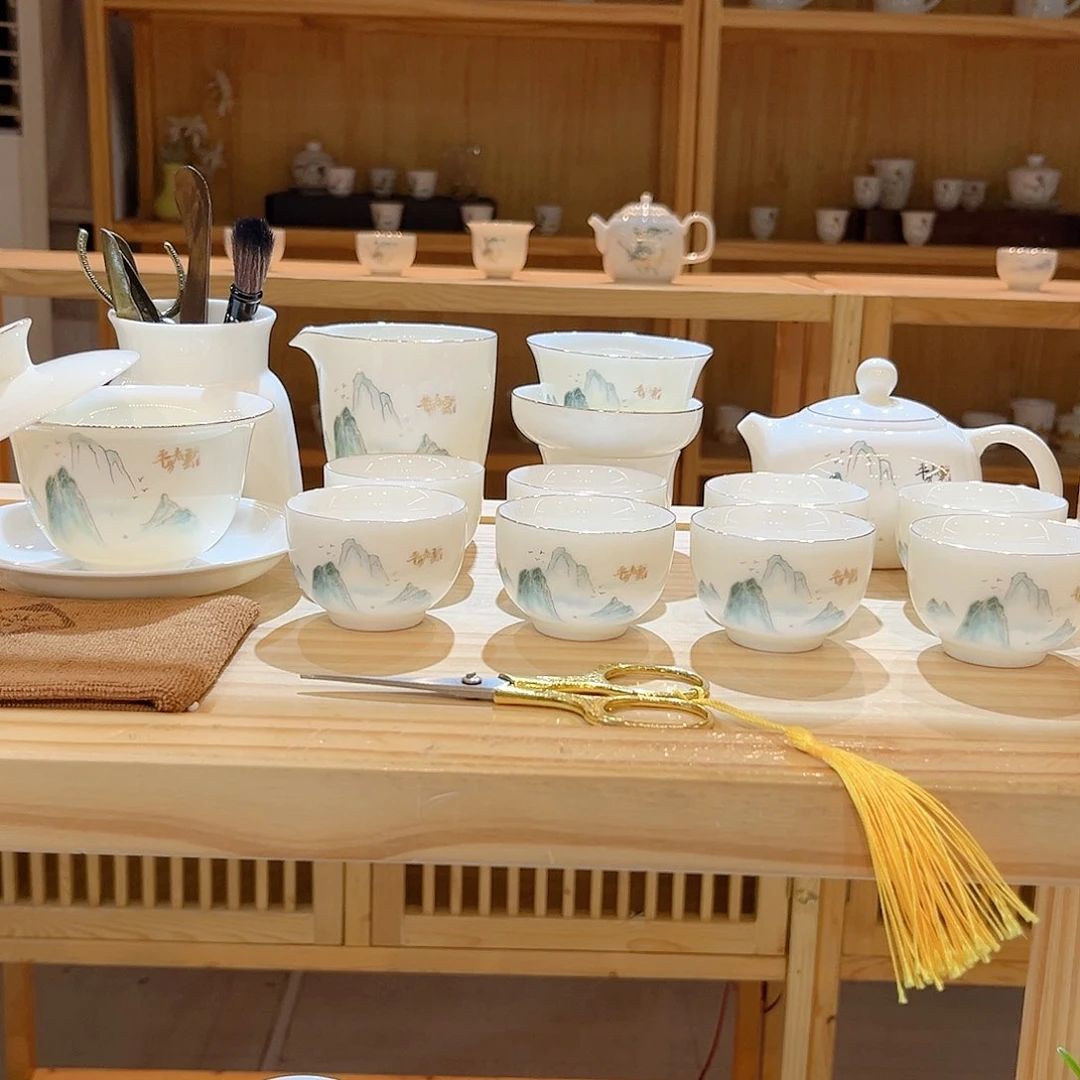 【御瓷斋】羊脂玉瓷茶具套装
