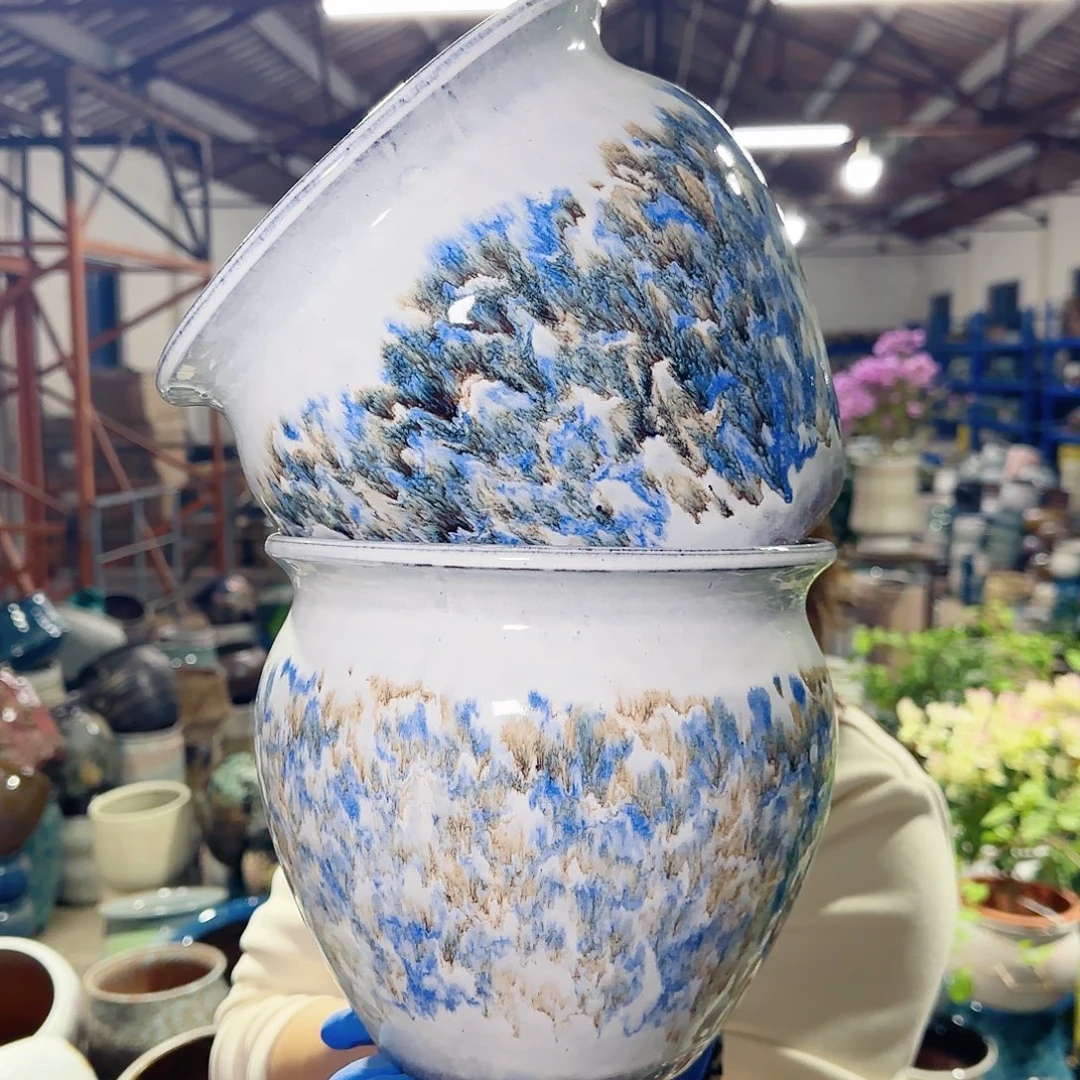 紫砂花盆高19口20