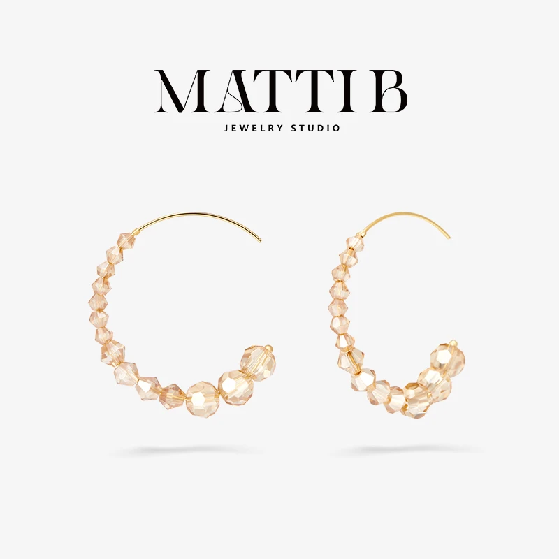 铜合金合成锆石耳饰 小众设计感气质素圈复古高级新爆款耳钉1994