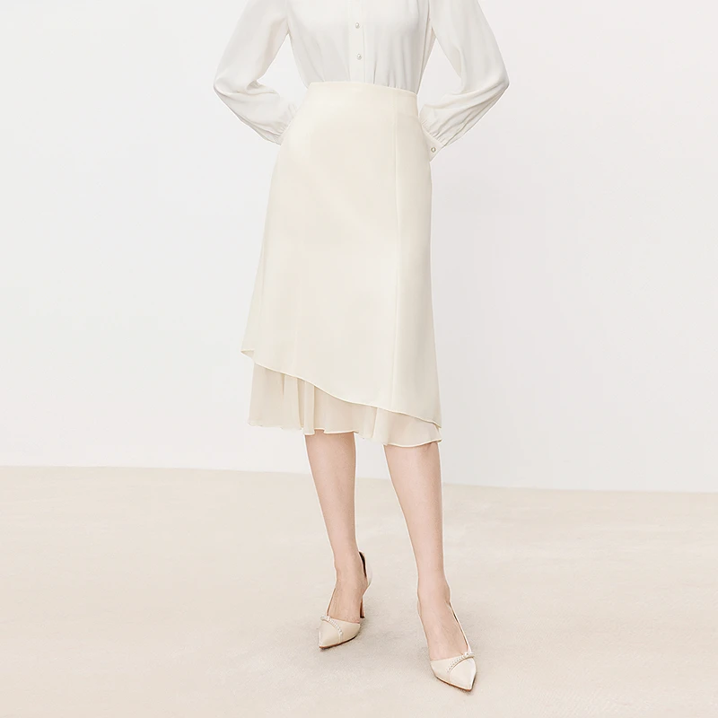 Koradior/珂莱蒂尔不规则百搭时尚通勤半身裙KW03566W0