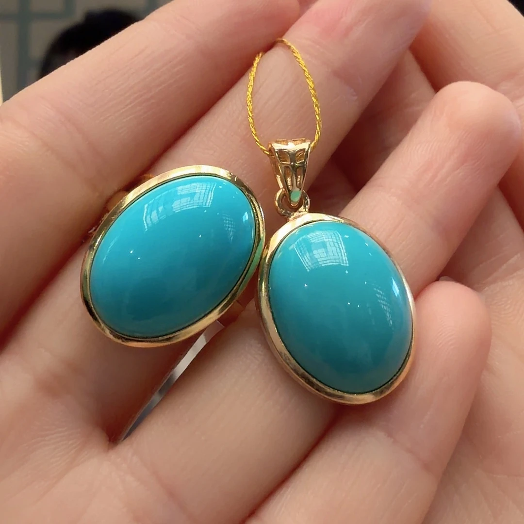 绿松石银S925镶嵌颈饰