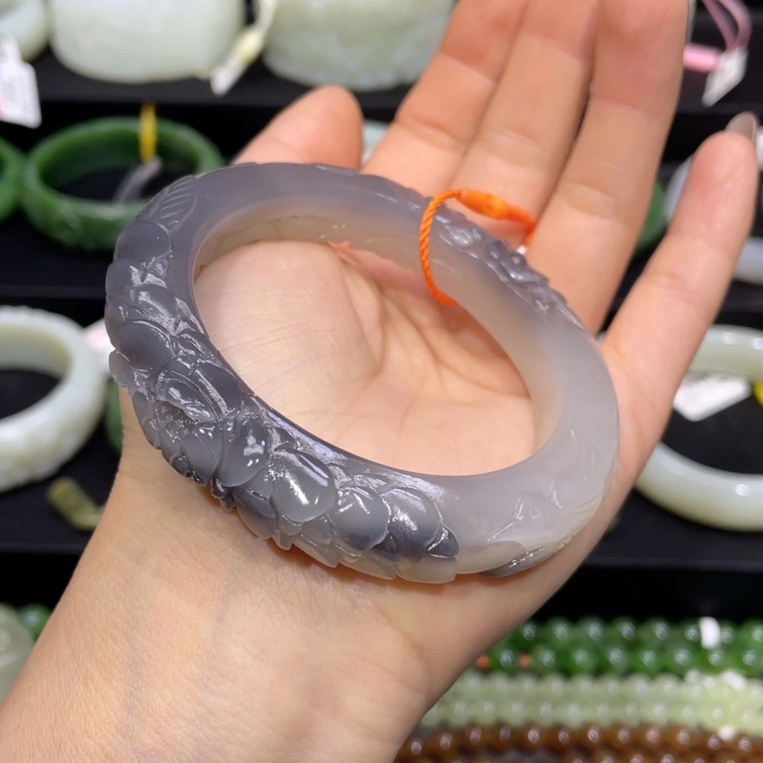 和田玉手镯55圈口 编号5未镶嵌