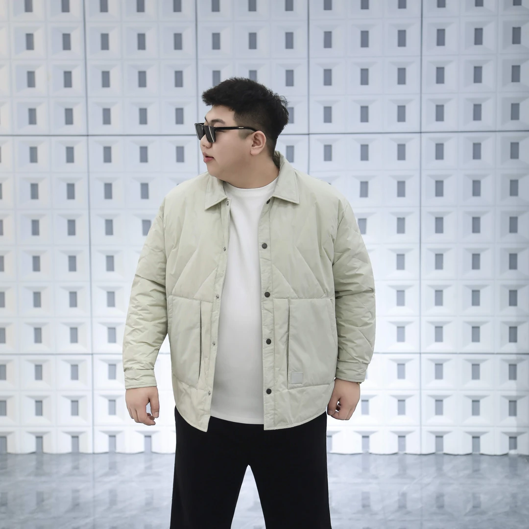 大码男装 冬季净版 时尚 休闲衬衫款 羽绒服98912