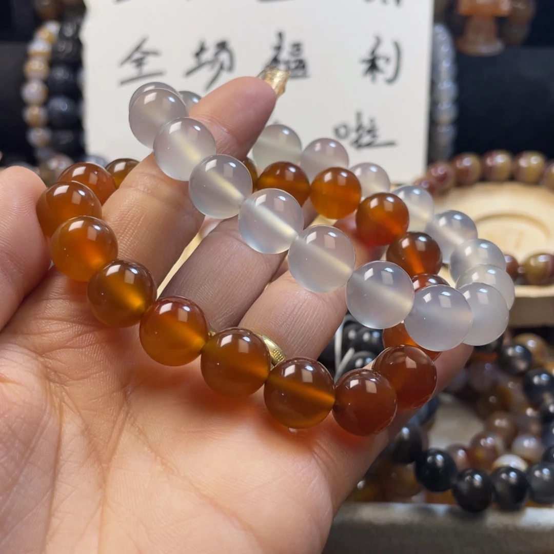 一***秋玛瑙/玉髓未镶嵌手链