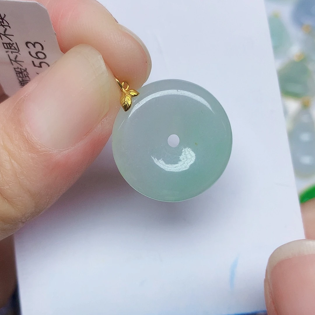 翡翠18K金镶嵌颈饰356789