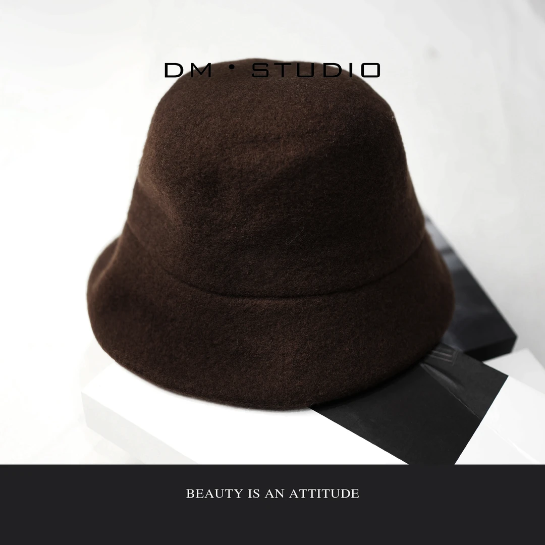 DEDM-DM•STUDIO/百搭时尚休闲复古纯色日常毛呢渔夫帽（YF655）