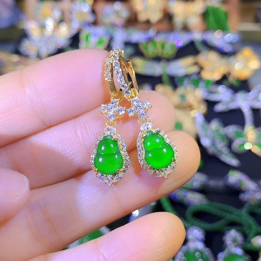 吊坠(不含链)银S925镶嵌翡翠