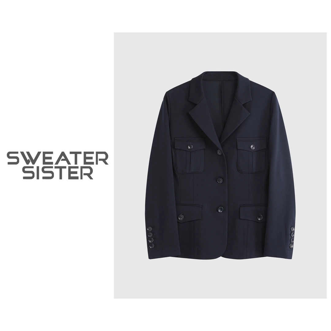 美式别致西装领上衣高端气质外套女6677-25118