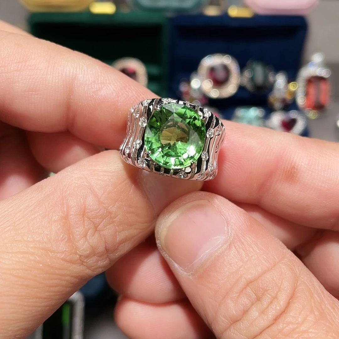 戒指碧玺18K金镶嵌7.38ct
