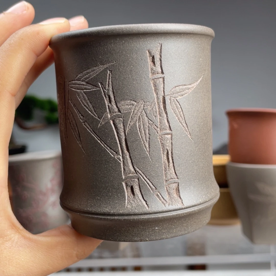 【闪购商品】紫砂茶壶乡***✍青灰紫泥主人杯容量170cc