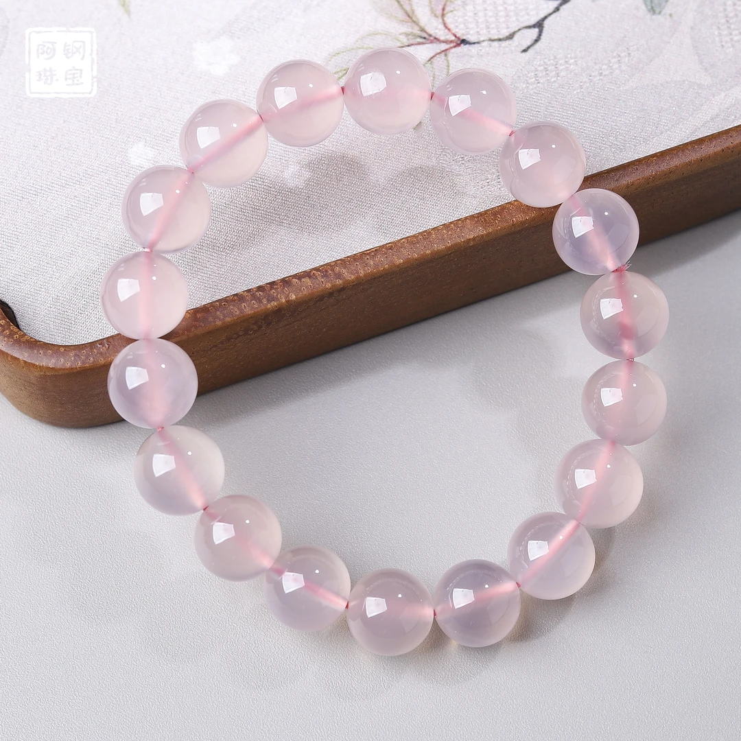 高品质粉玉髓手串招桃花正缘温柔之石天然宝石-多样性发一-FY101