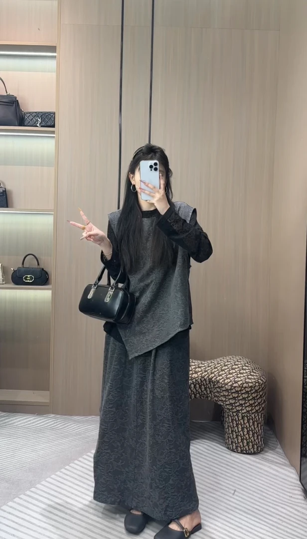 【允儿严选】时尚轻奢欧若风设计感不规则马甲半身裙打底