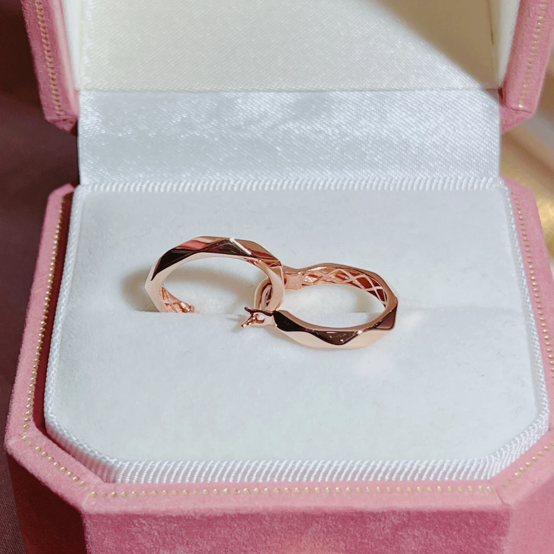 18k金耳饰（棱面形）简约