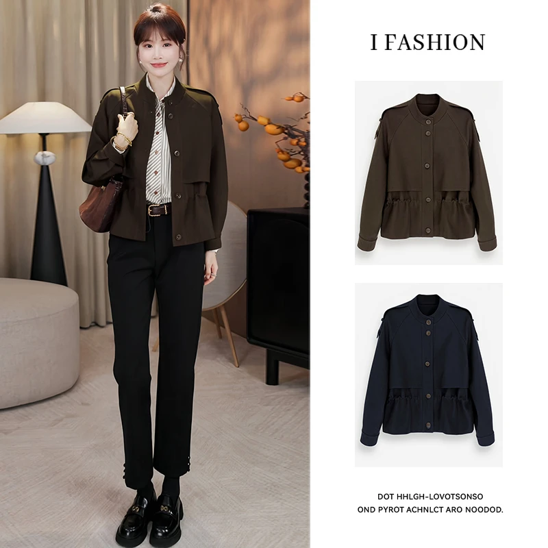 韩版时尚轻奢风百搭短外套女2026年春秋新款洋气减龄长袖开衫上衣